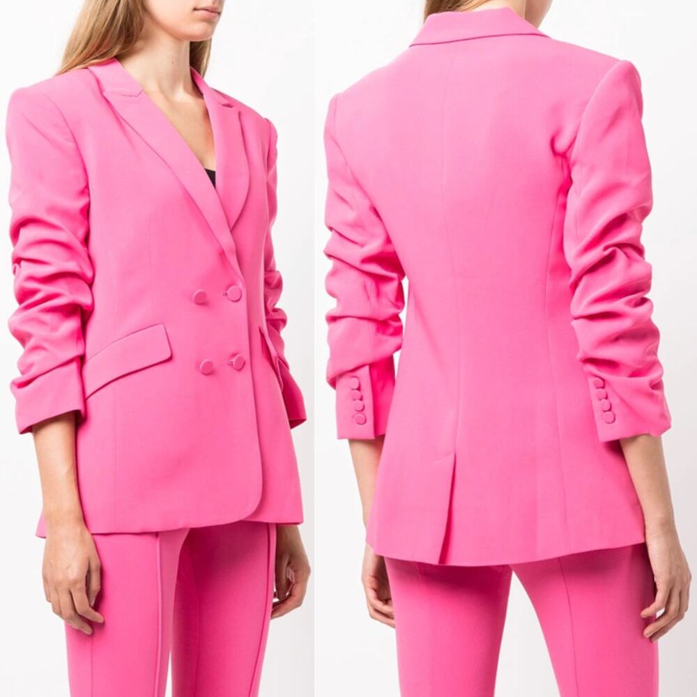 Cinq a Sept | NWT Pink Azalea Crepe Suit Kris Blazer Matching Brianne Pants 0 - Picture 4 of 16